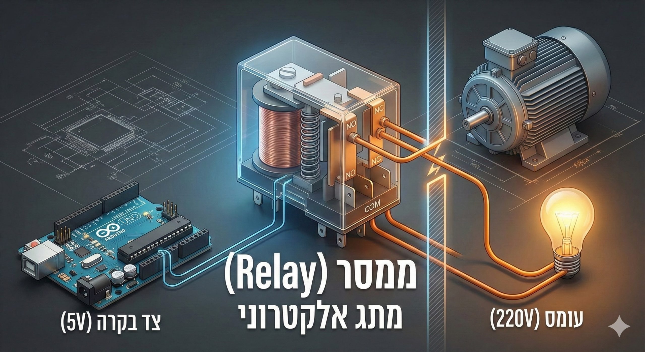 ממסר - מתג אלקטרוני הפועל באמצעות מיקרו בקר Arduino Uno